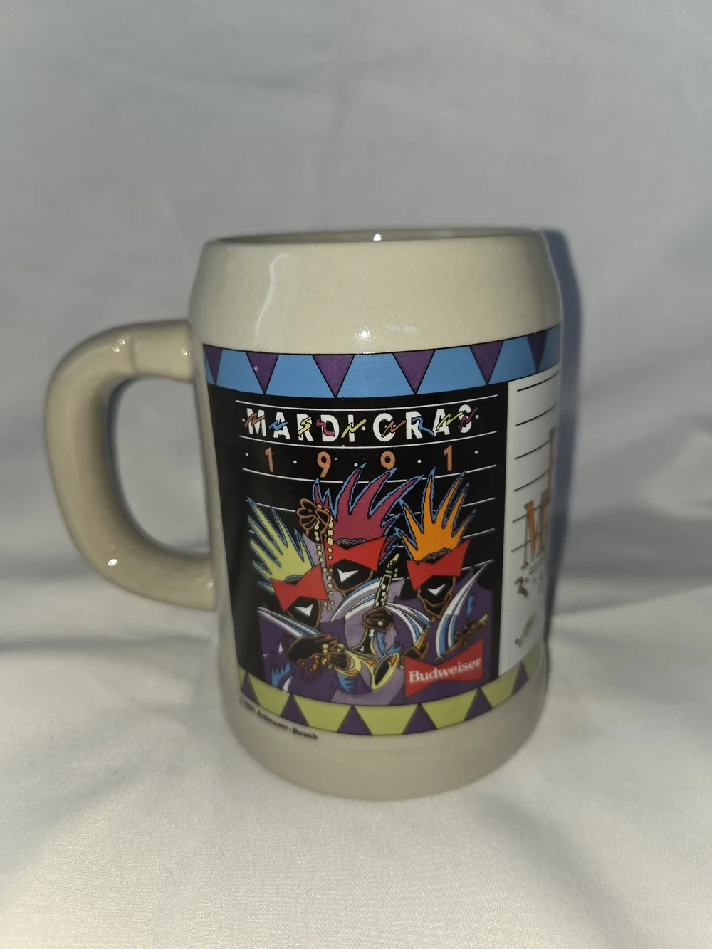 Budweiser Beer Mardi Gras 1991 Collectors Mug Stein West Germany Limited Edition